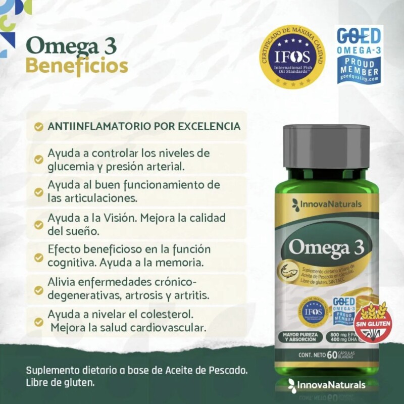 Omega 3 Innovanaturals Ifos 800 Epa + 400 Dha 60 cápsulas Ninguno