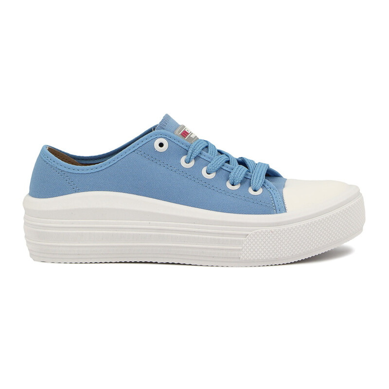 Moleca Calzado Casual Lona Acordonado Jean-blanco