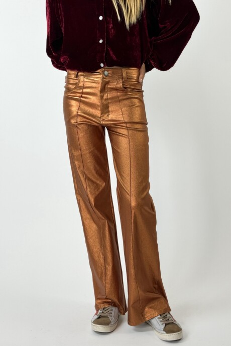 PANTALON METALIZADO FIORENZA COBRE