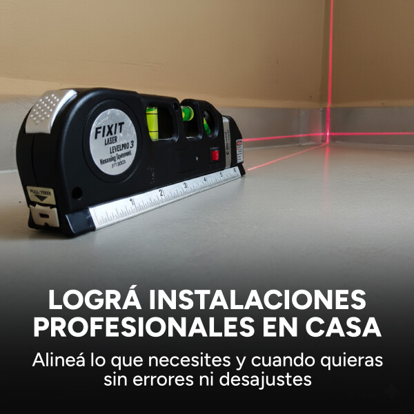 Nivelador Láser Infrarrojo Multifunción C/ Cinta Metrica Color Negro