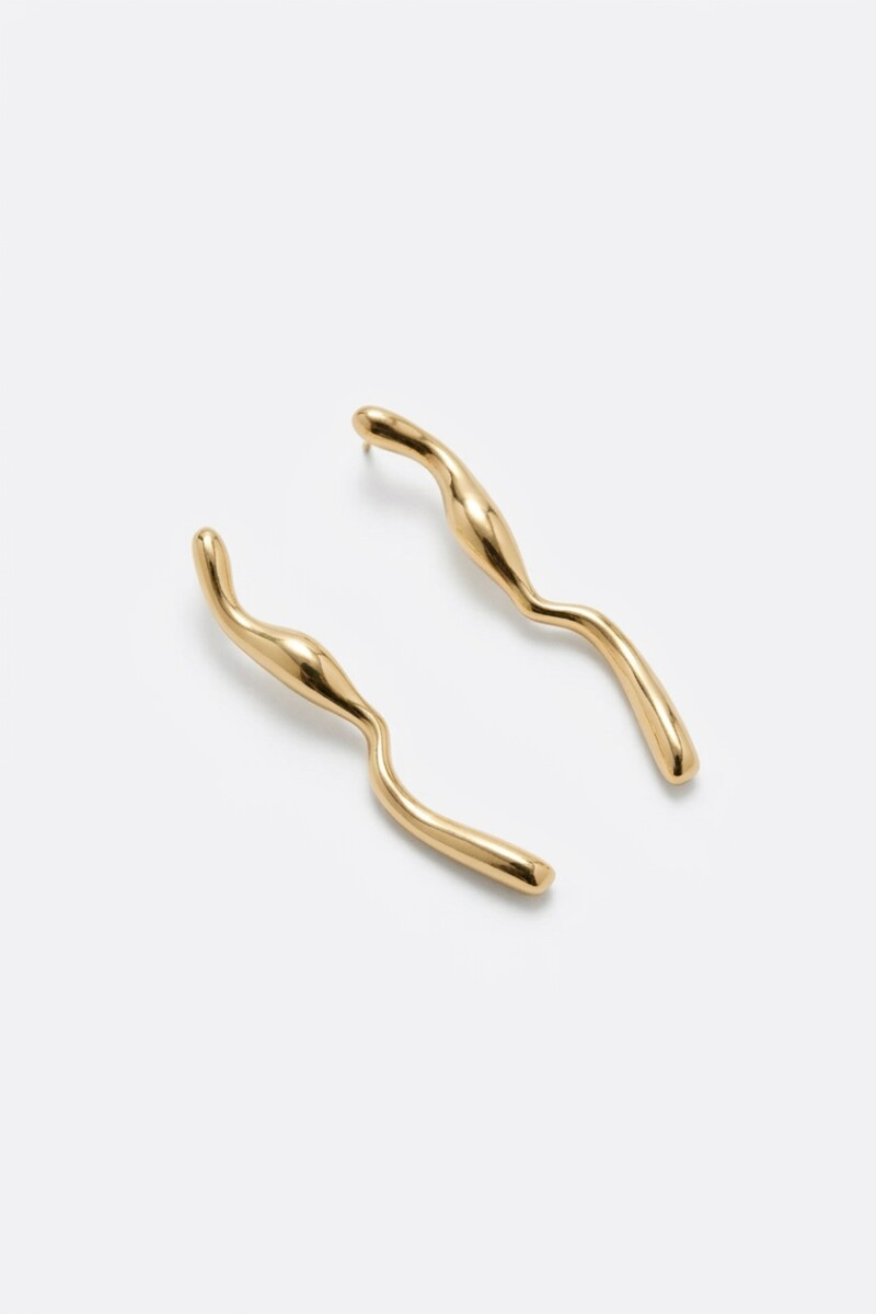 Caravanas de acero minimal dorado