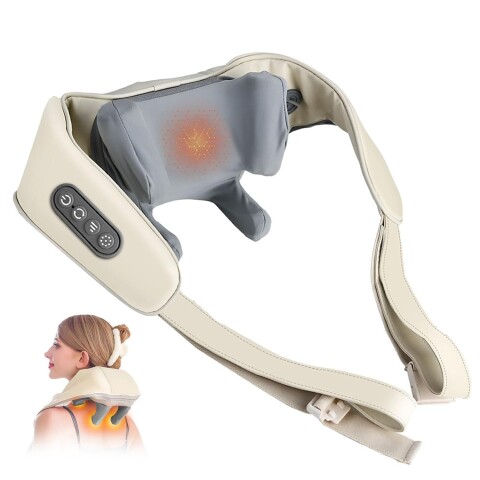 Masajeador Cervical Goldtech Electrico Espalda Cuello Hombro Variante Color Gris