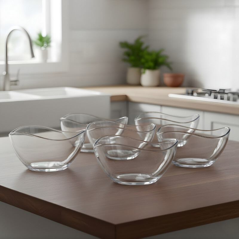 Set x6 bowl de vidrio 310ml TRANSPARENTE