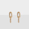 Aros Colgantes Cortos Con cubic zirconia Aros Colgantes Cubic Bañados En Oro - Dorado