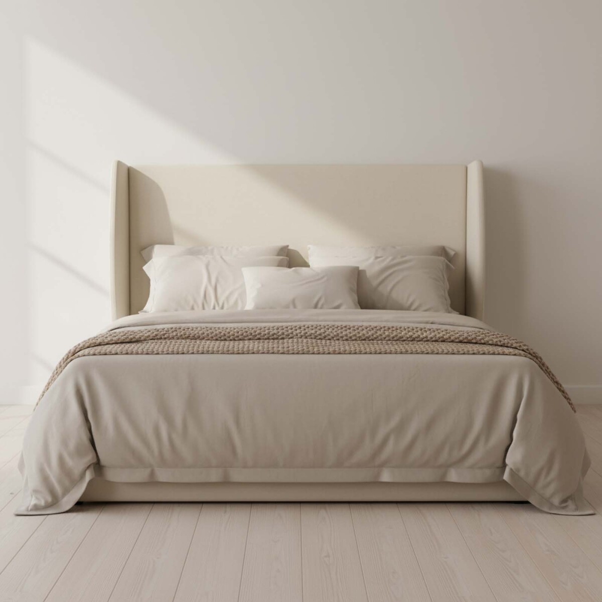 RESPALDO EASY CLEAN - SUPER KING TELA NATURAL-BEIGE LUCIA 