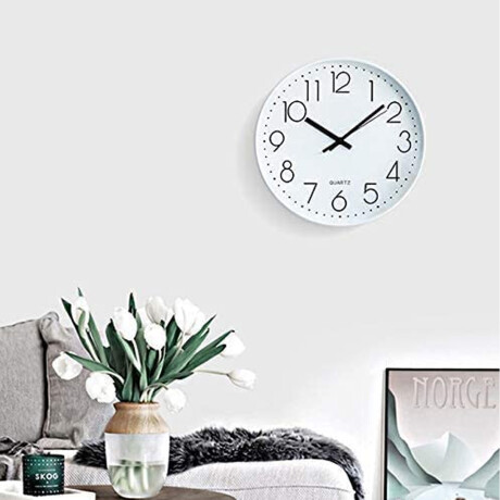 Reloj de pared blanco con fondo blanco Sc