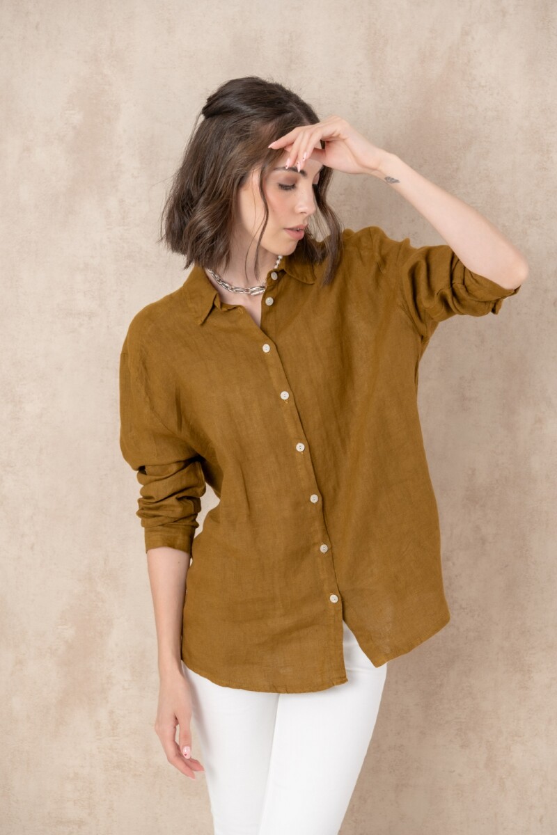 Camisa lino Miya - Camel 