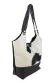 Tote bag de cuero Negro con blanco