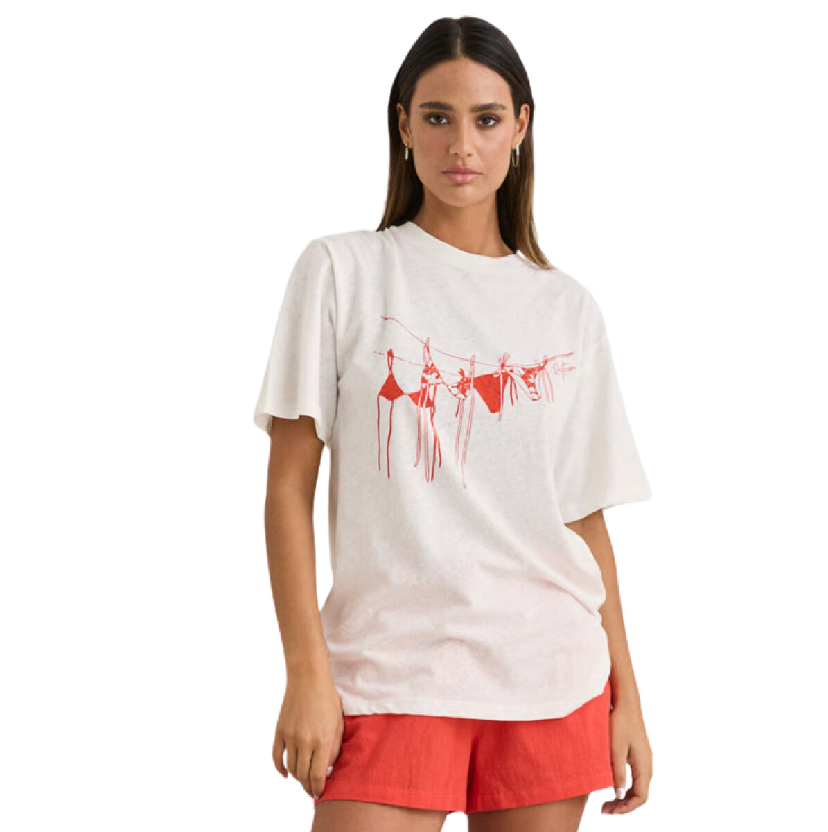 Remera Rhythm Melia Oversized - Blanco 