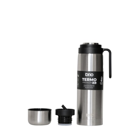 Termo brio premium 1 litro con pico cebador en acero inox Silver