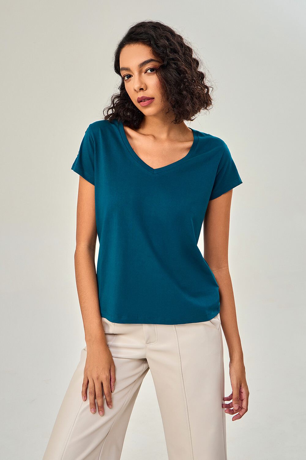 Remera Laina Verde Azulado