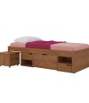 Cama 1 plaza Con Cajones Linea Charme Amendoa