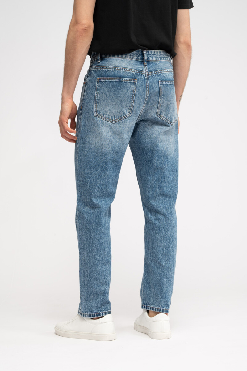 Pantalón Jean Vintage Recto Azul