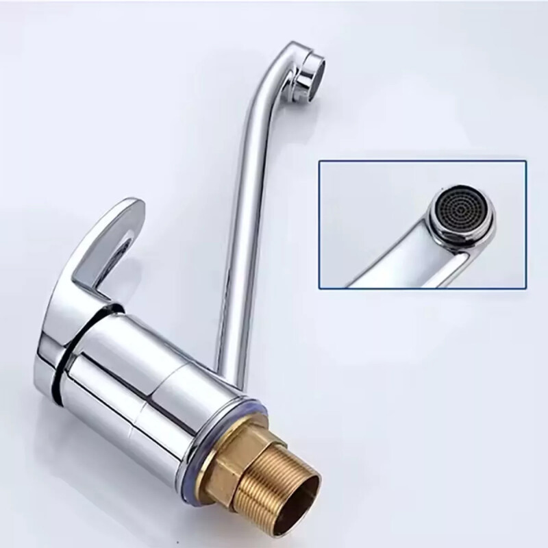 Monocomando mesada de cocina acero inox PLATEADO