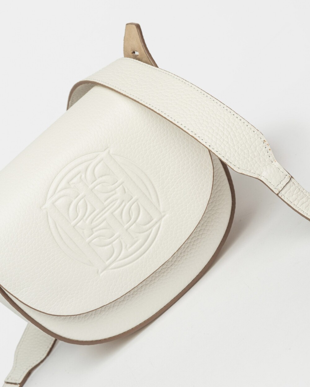 Mini bag Aura en cuero graneado Blanco