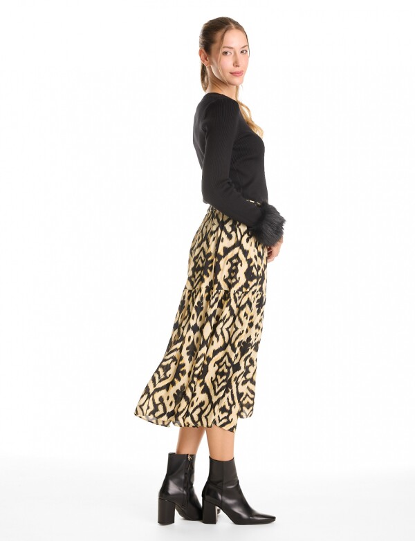 Buzo Puño Faux Fur Desmontable NEGRO