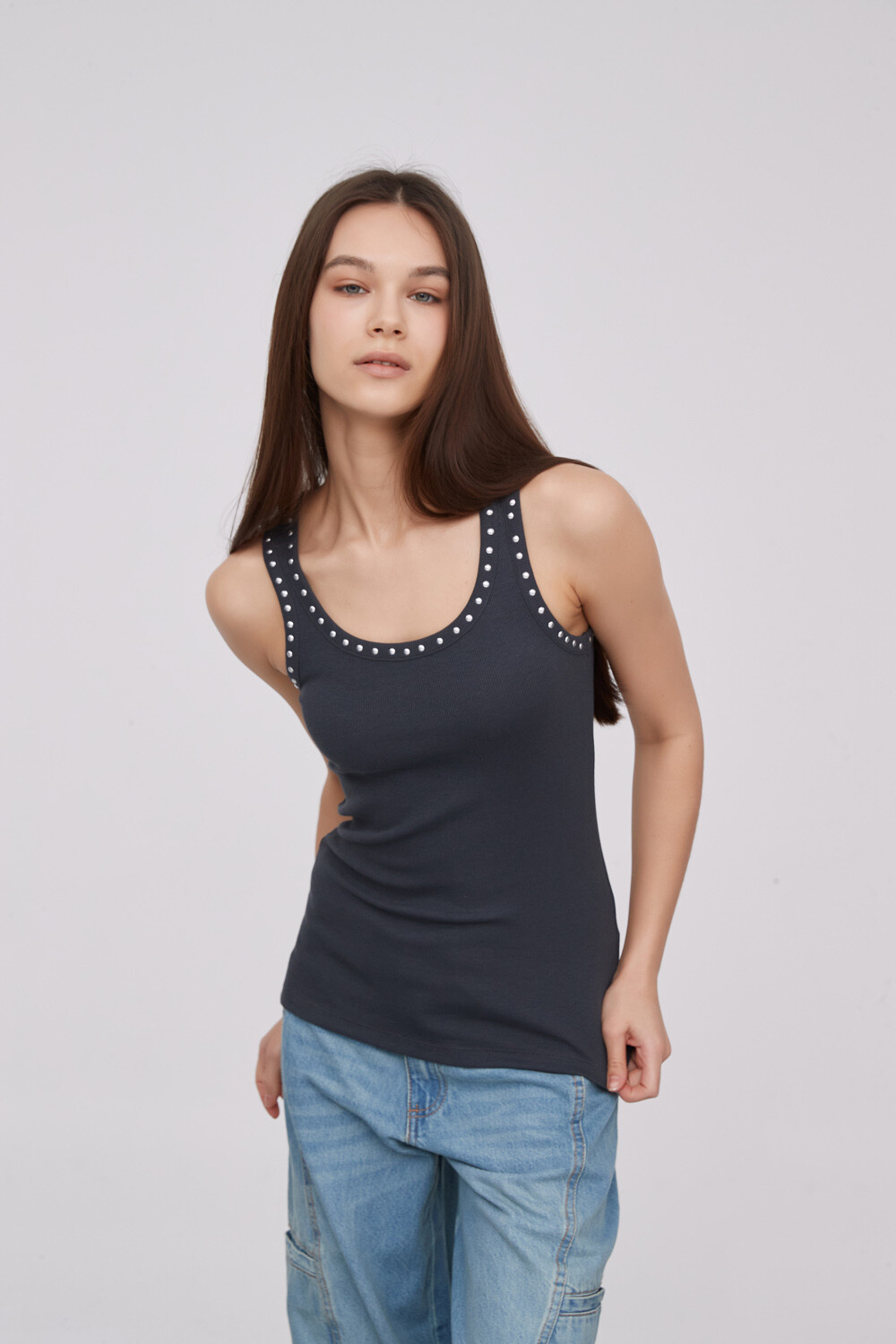 Musculosa Begum Gris Topo