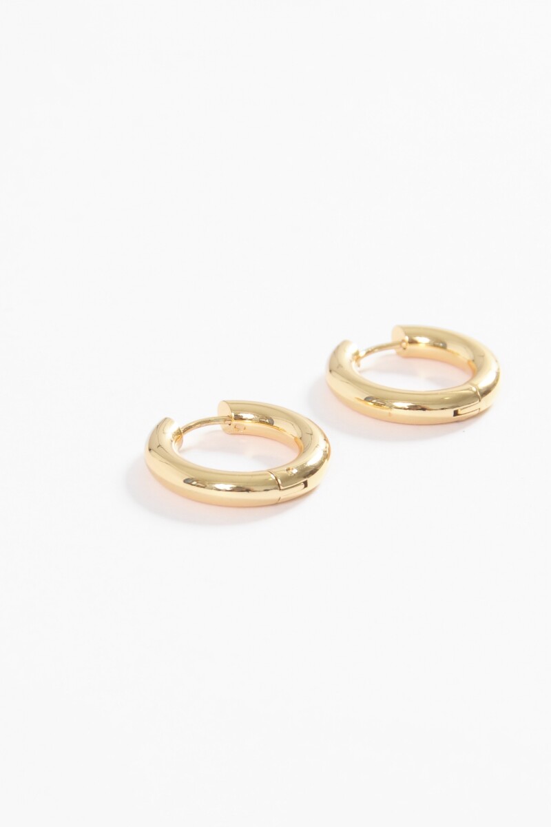 Aros acero grueso small dorado