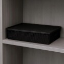 Caja cesto organizador simil rattan 27 x 19 x 7cm - NEGRO Caja cesto organizador simil rattan 27 x 19 x 7cm - NEGRO