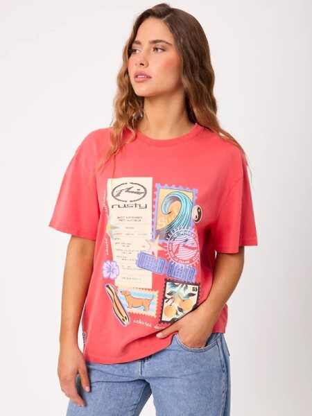 T-SHIRT RUSTY PRETORIA CORAL