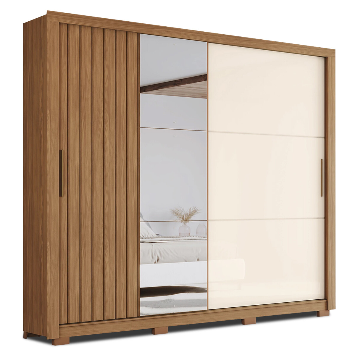 ROPERO 2 PUERTAS CORREDIZAS CON ESPEJO GUARDARROPA ARMARIO PLACARD CLOSET 