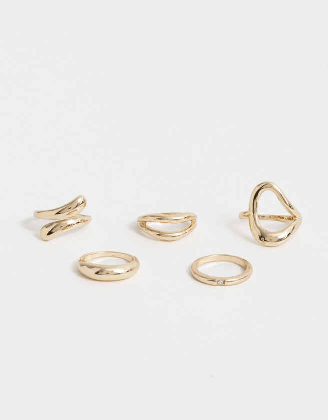 Sets Anillos Set De Anillos De Metal - Dorado