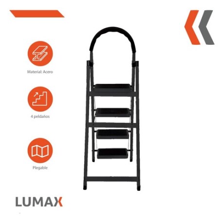 Escalera Tijera 4 Escalones De metal/plastico Negro