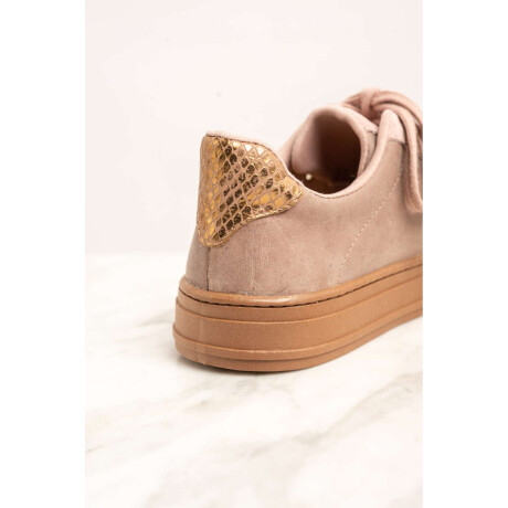 Zapatilla Gamuza Combinada Rosa