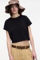 Camiseta crop Negro