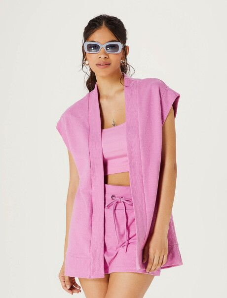 CHALECO EN ALGODÓN ROSADO