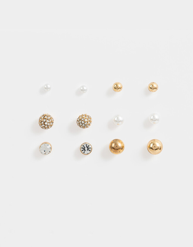 Aros Sets Con strass Set De Aros Con Strass - Dorado