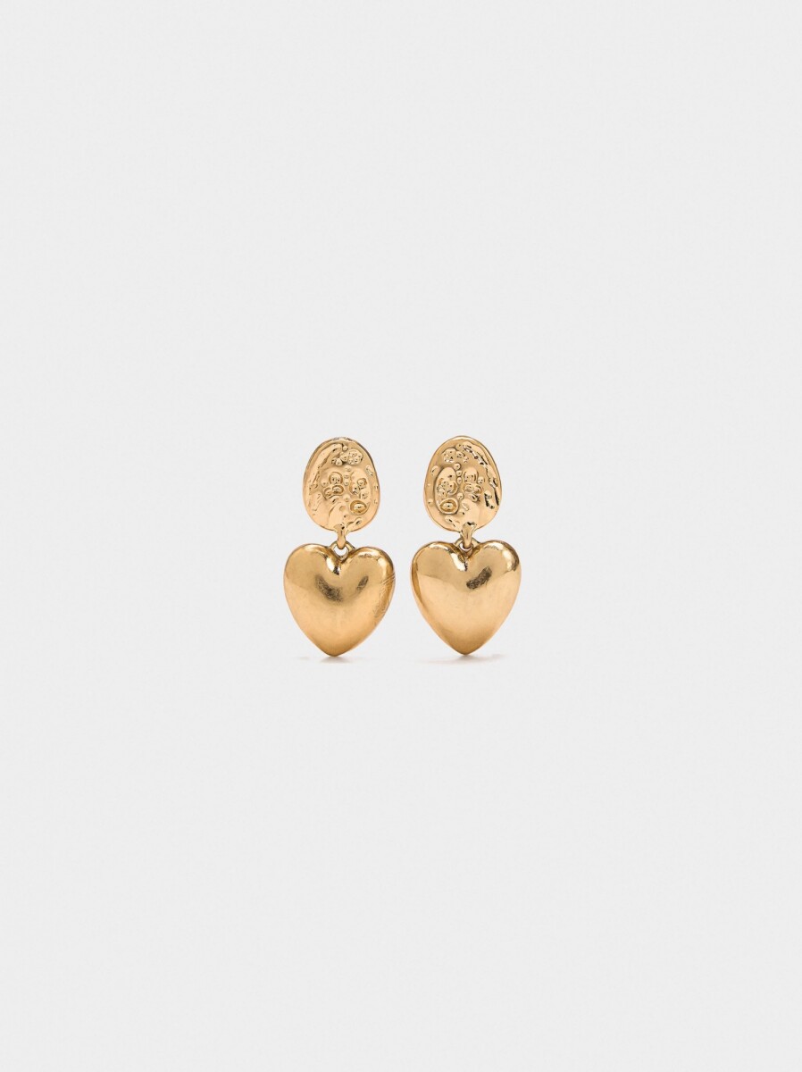 Pendientes Con Corazones - dorado 