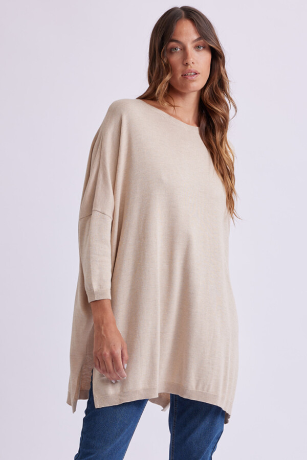 Buzo de punto oversize Beige Melange