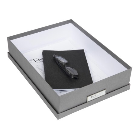 CAJA ORG C/TAPA PAPEL GRIS OSKAR