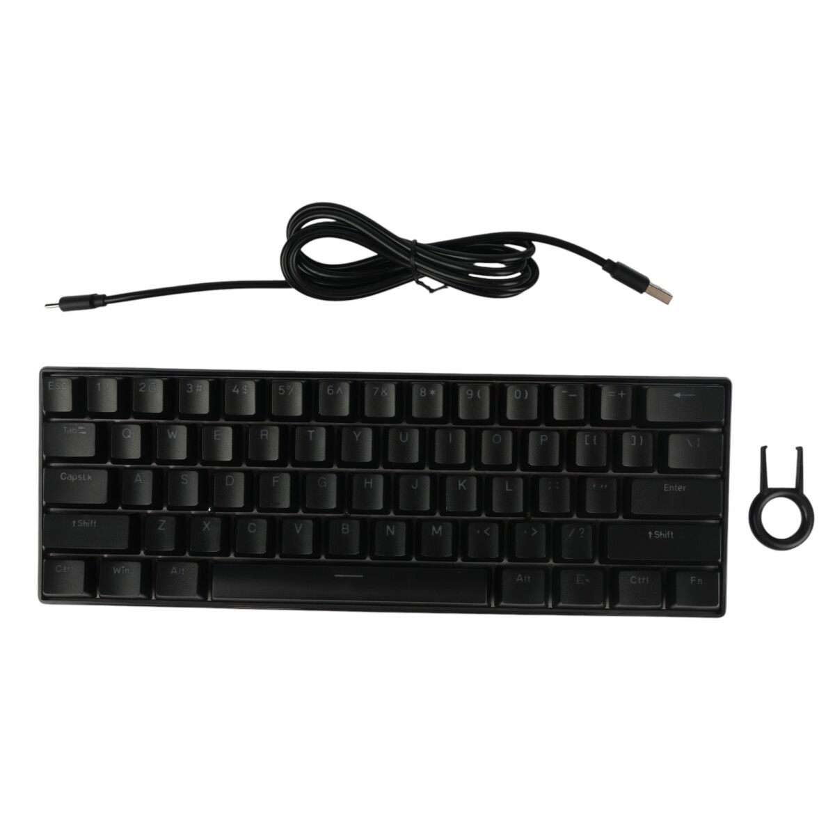 Teclado mecánico H61K 60% negro con cable 