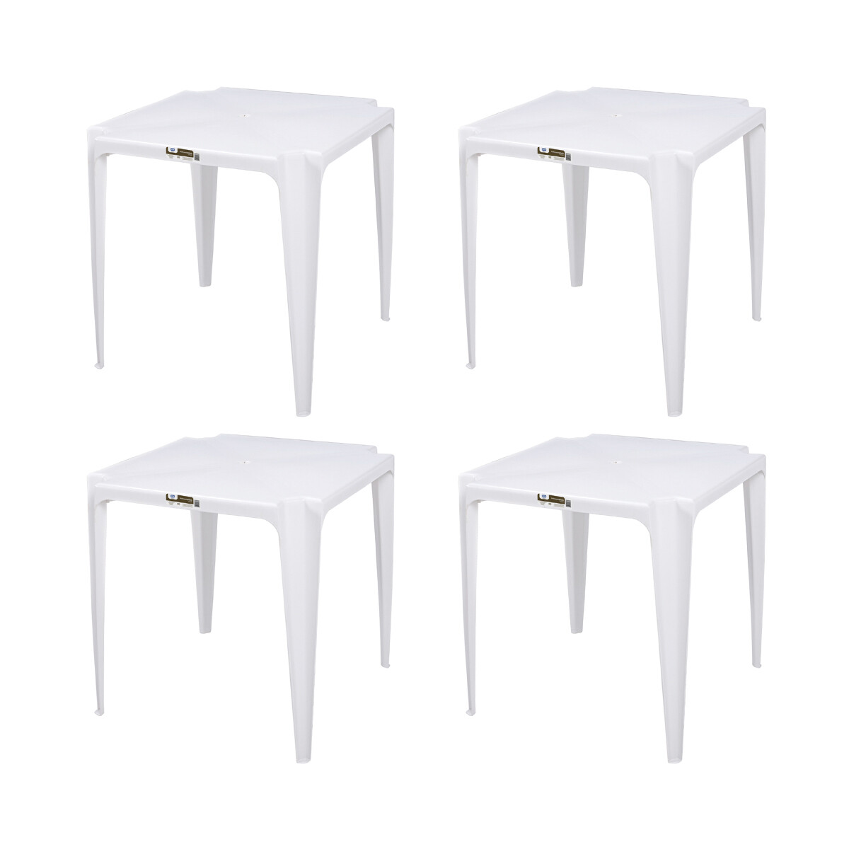 Set x4 Mesa cuadrada 70 x 70 cm Bela Vista - BLANCO 