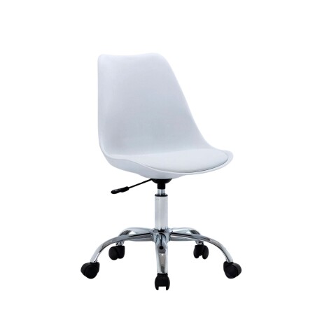 Silla Eames para oficina con rueditas y altura ajustable Blanco