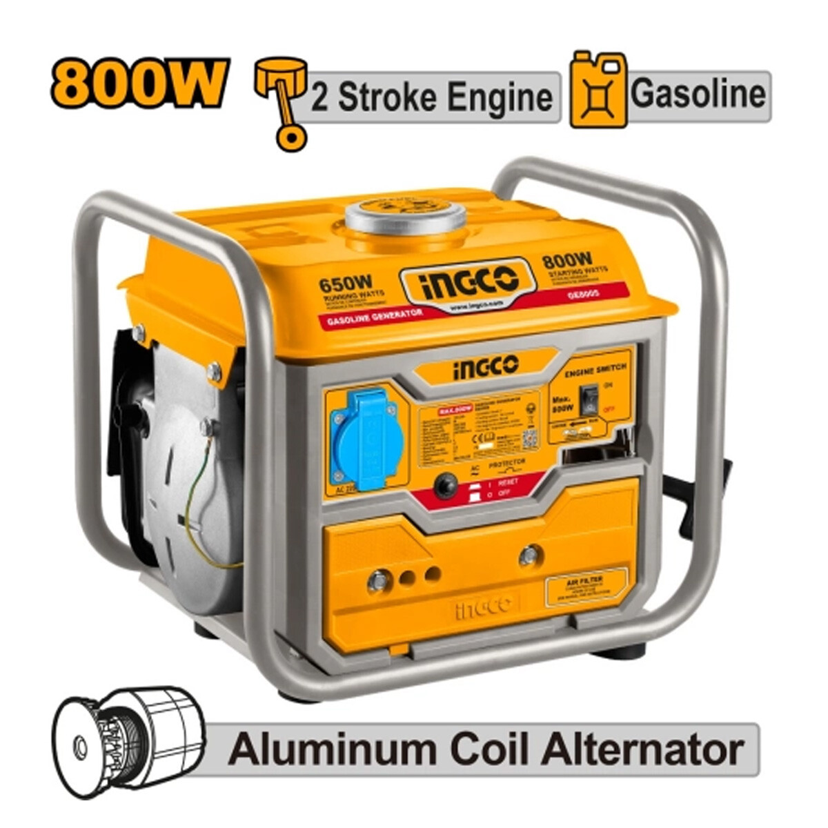 GENERADOR A GASOLINA 800W INGCO GE8005 