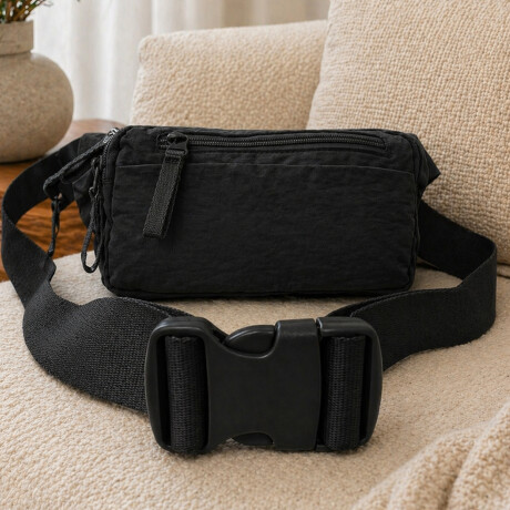 Riñonera ajustable con bolsillos Negro