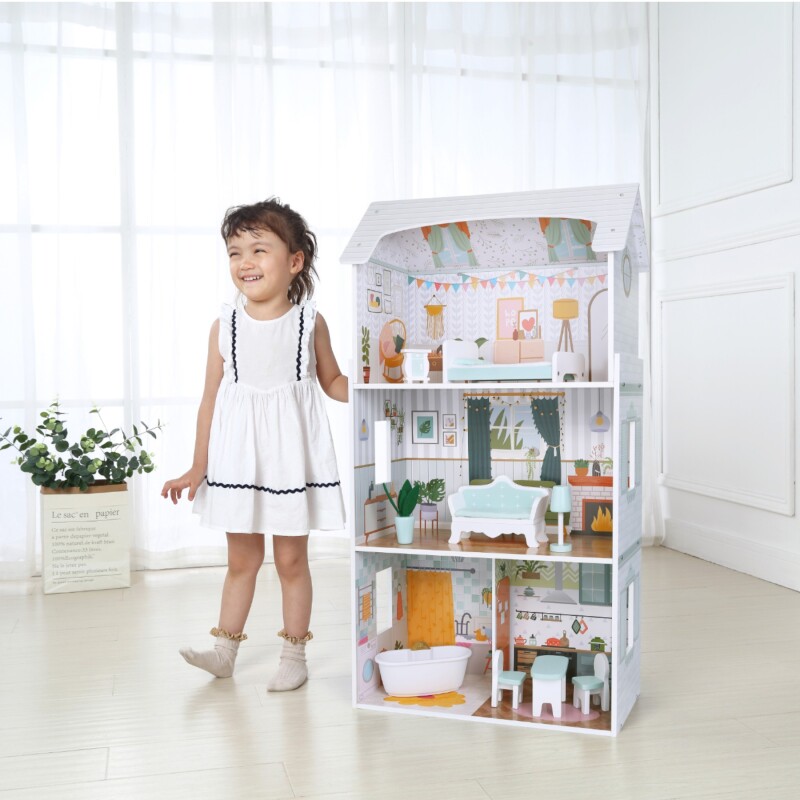 Pearl Doll House, Casita de Muñecas Extra Grande incluye 8 Muebles Pearl Doll House, Casita de Muñecas Extra Grande incluye 8 Muebles