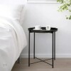Mesa auxiliar con bandeja Lumax Metálica Redonda Stoke Negro