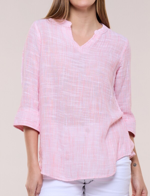 Blusa Con Textura Manga 3/4 ROSA