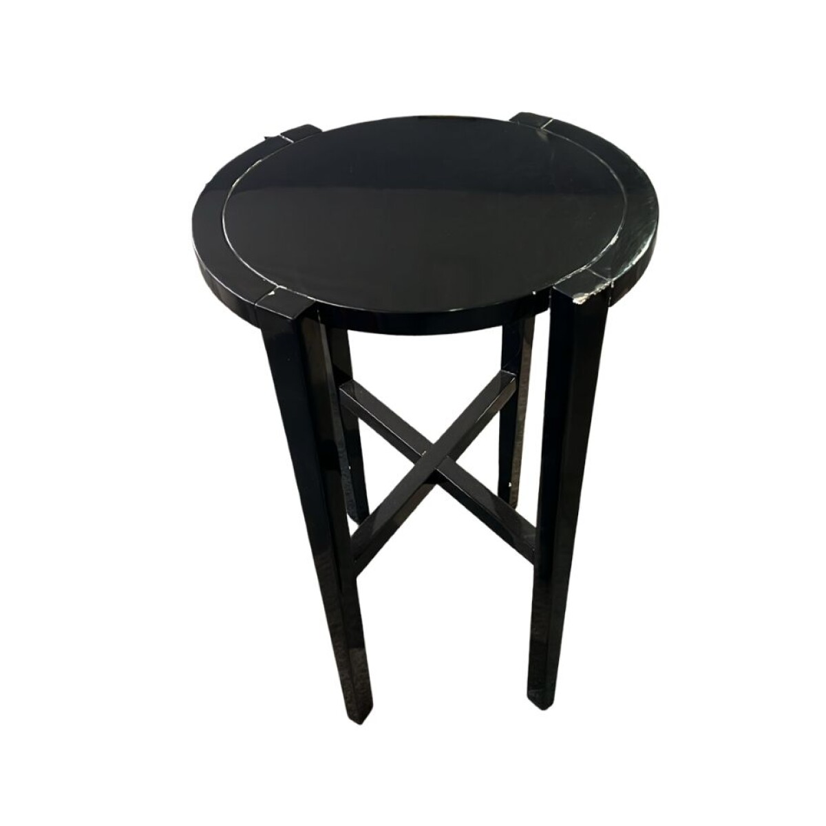 Mesa lateral redonda negra 