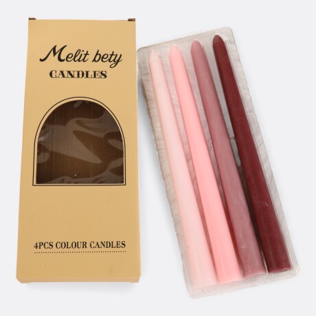 Pack De Velas Melit Bety 4 Unidades 25cm Rosa