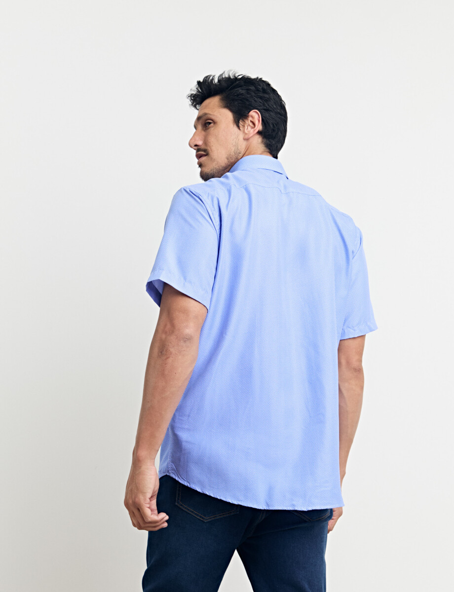 012654 CAMISA HARRINGTON LABEL Celeste/blanco