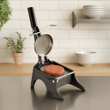 Molde de Hamburguesa de 12 cm de Aluminio y Acero Inoxidable Molde de Hamburguesa de 12 cm de Aluminio y Acero Inoxidable
