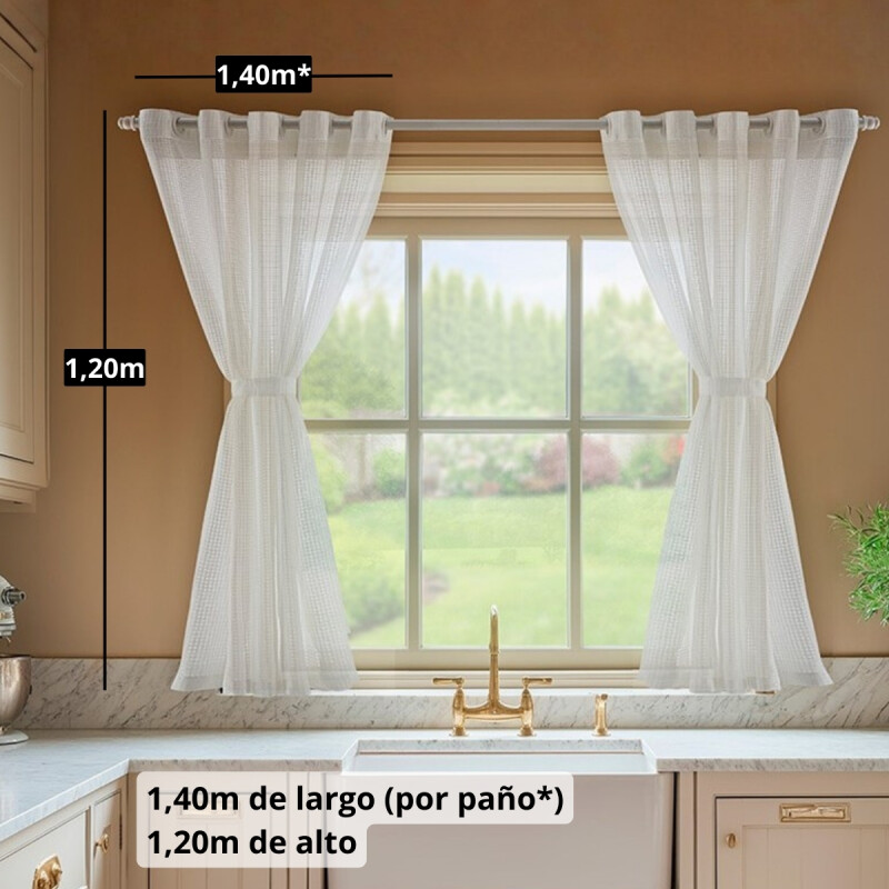 Cortina en Tela Dali set 2 paños 140 x 120 cms BEIGE