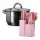 Set Cocina Utensilios 19Pzs + Olla Acero Inoxi 26cm 7,9L Rosa