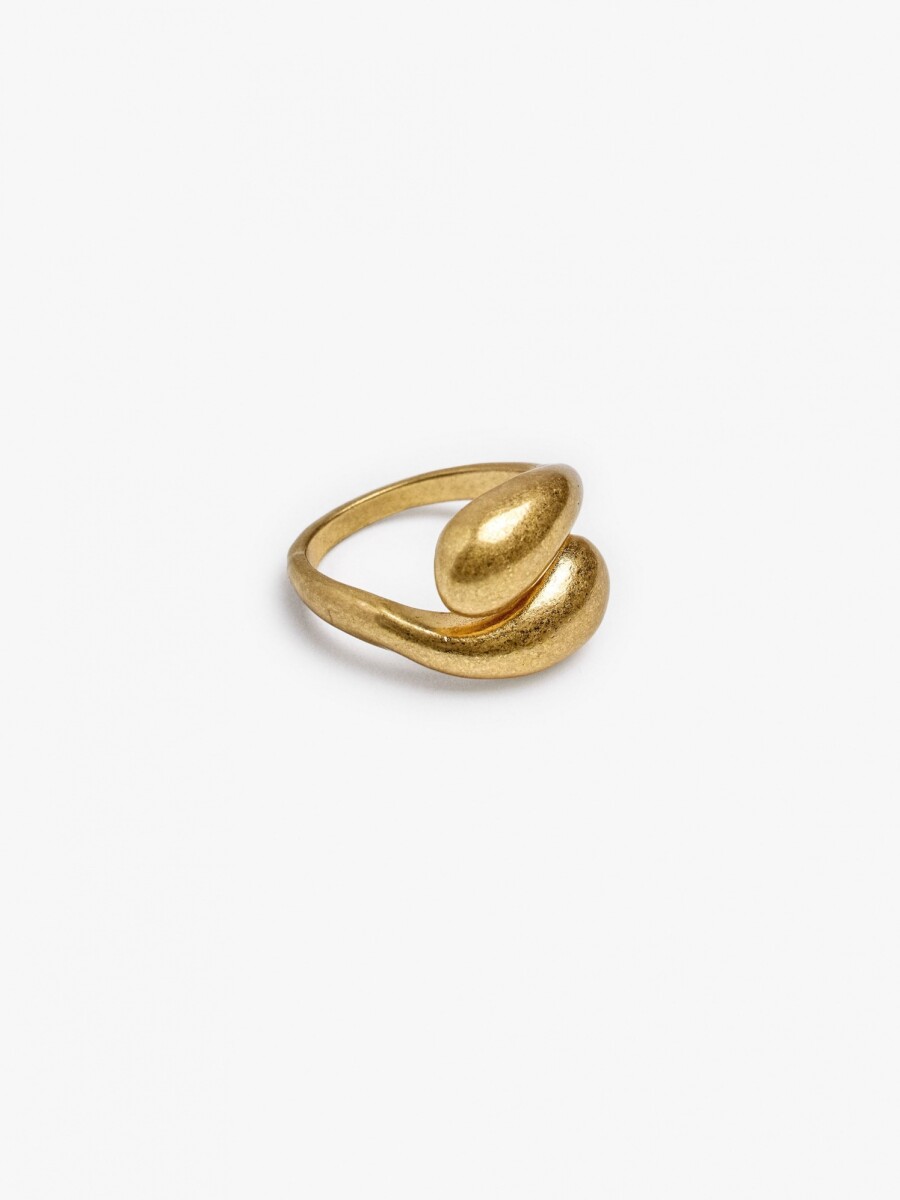 Anillo Cruzado Redondeado dorado