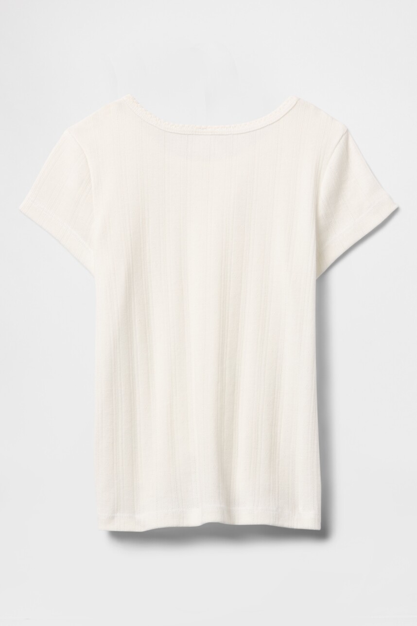 Remera Rib Toddler Niña New Off White